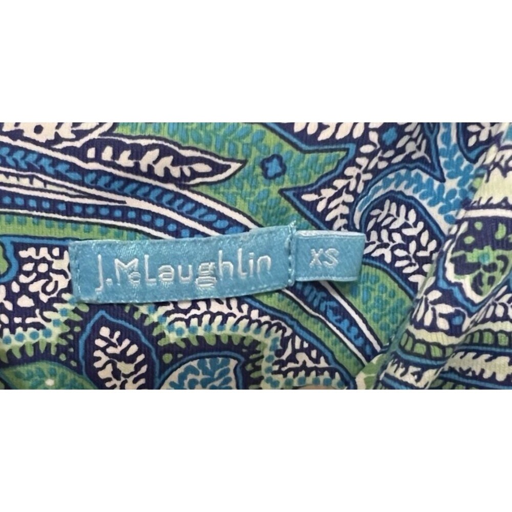 J MCLAUGHLIN Blue/Green Paisley Catalina Cloth Sleeveless Sophia Sheath Dress XS - Picture 3 of 6